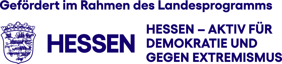 2026 Förderlogo des Landesprogramms „Hessen – aktiv für Demokratie und gegen Extremismus“